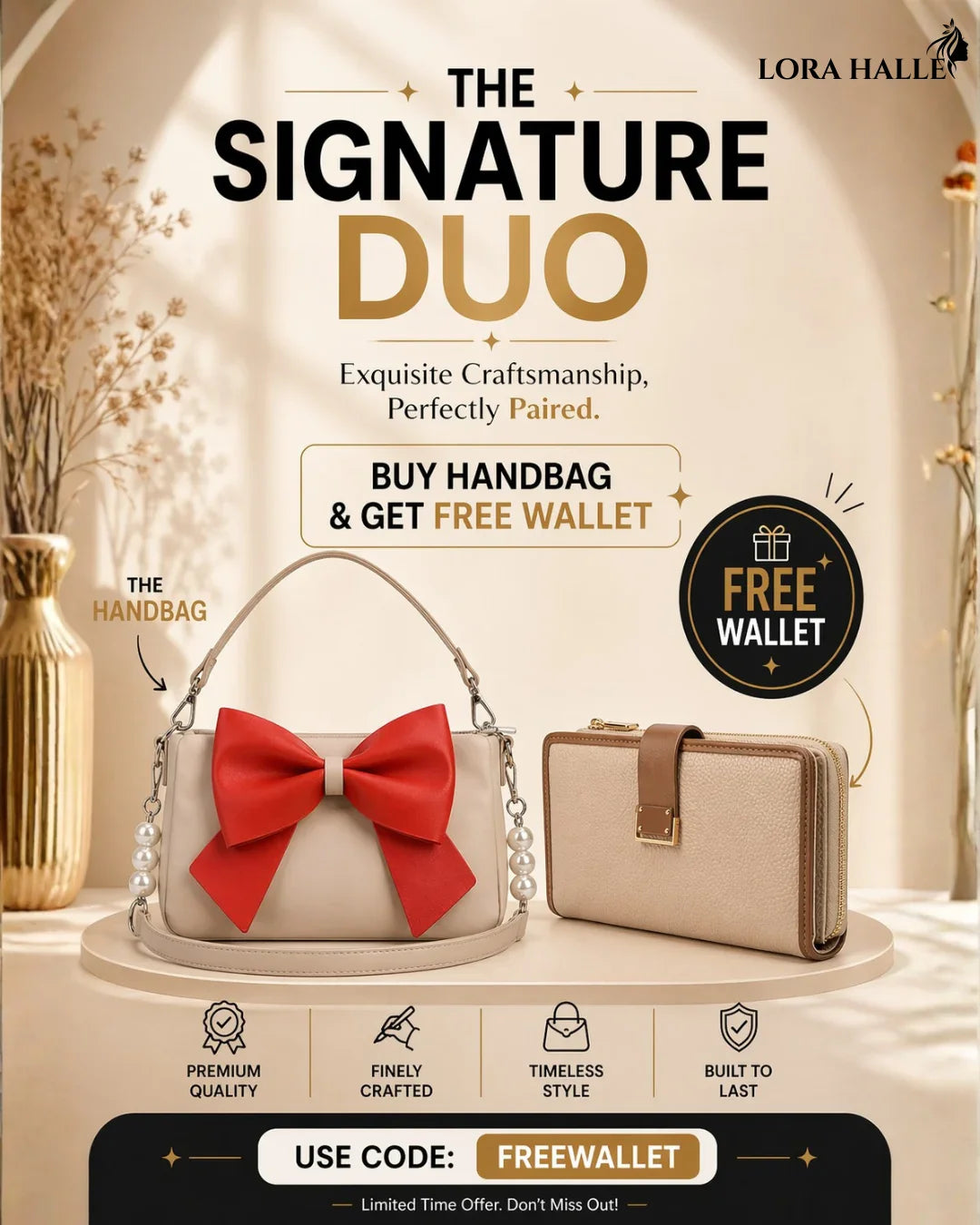 BUY 1 HANDBAG & GET ANY WALLET FREE