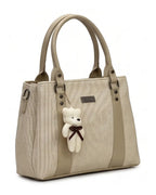 Playful Twill Off White Satchel Bag