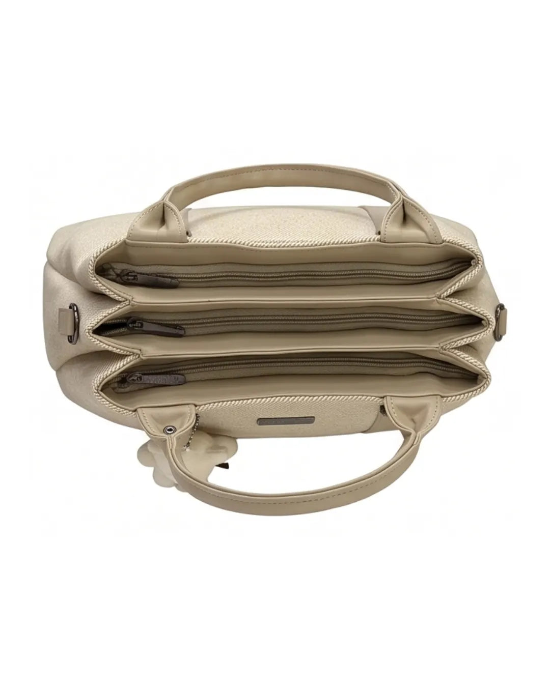 Playful Twill Off White Satchel Bag