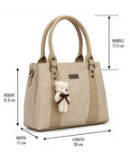 Playful Twill Off White Satchel Bag