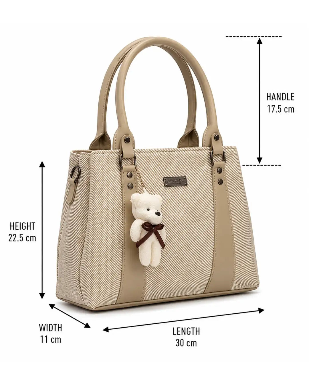 Playful Twill Off White Satchel Bag