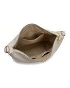 Ethnic Motif Soft Hobo Bag - Grey