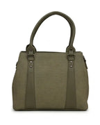 Playful Twill Olive Green Satchel Bag