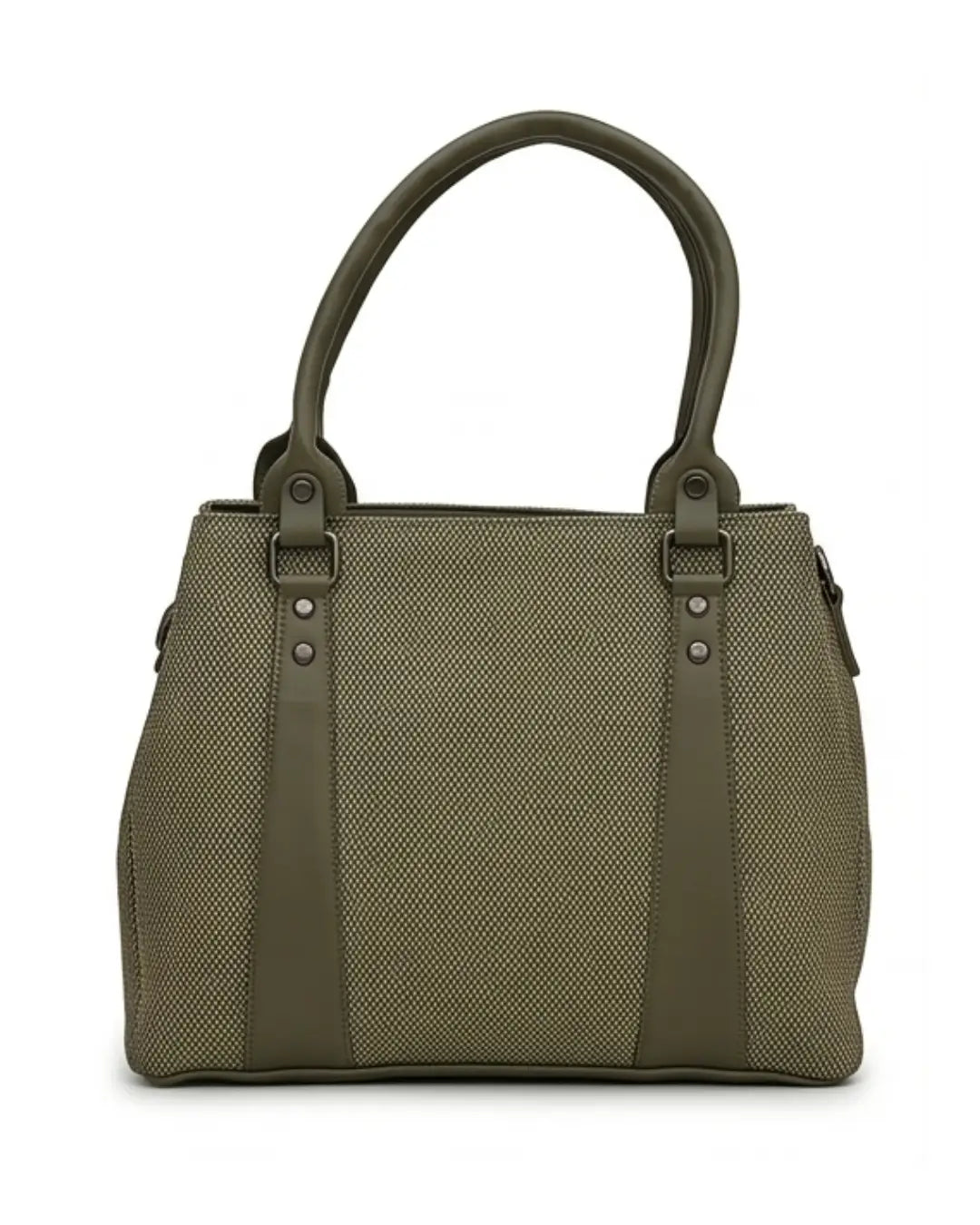 Playful Twill Olive Green Satchel Bag