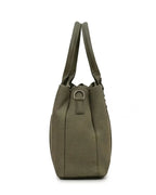 Playful Twill Olive Green Satchel Bag