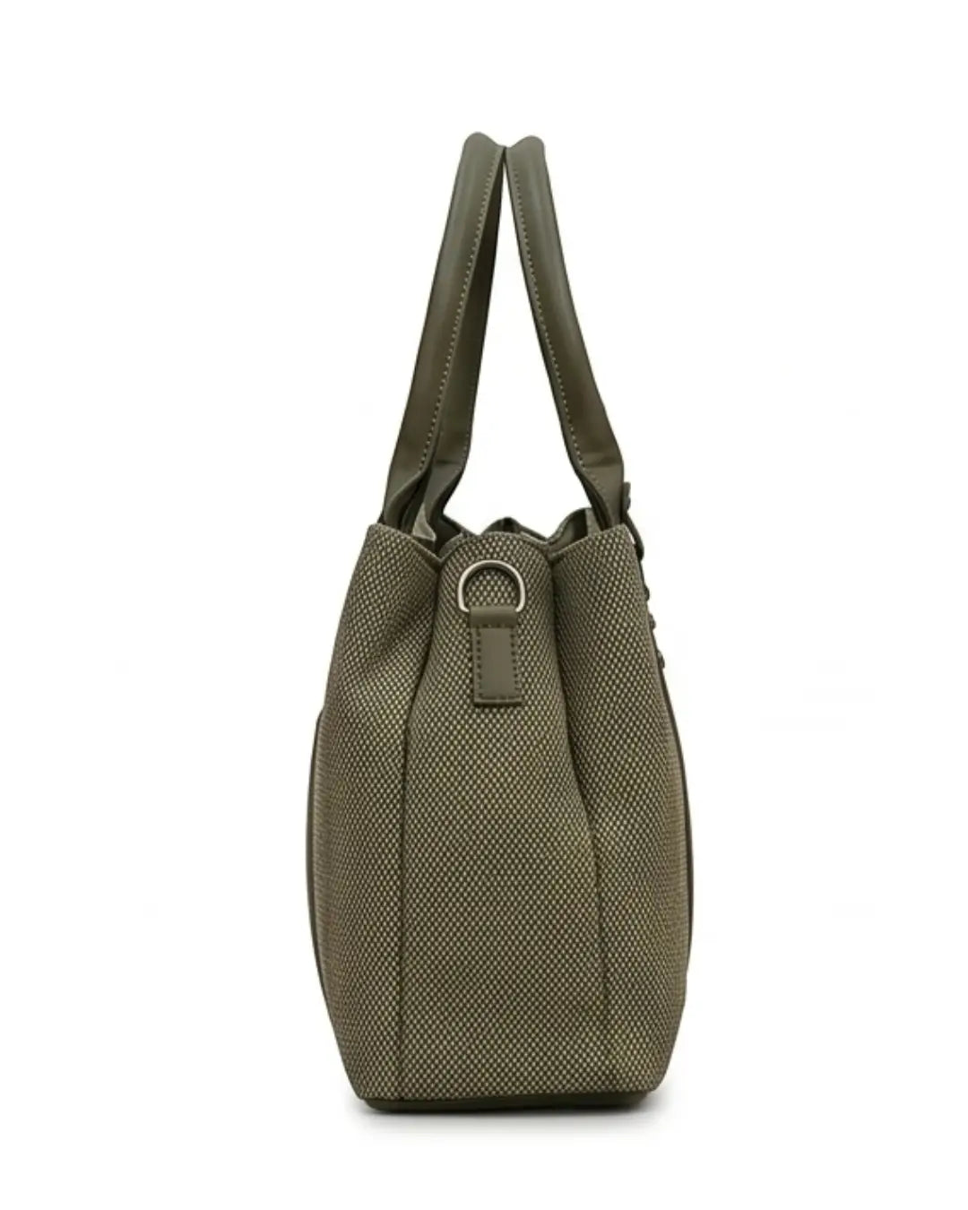 Playful Twill Olive Green Satchel Bag