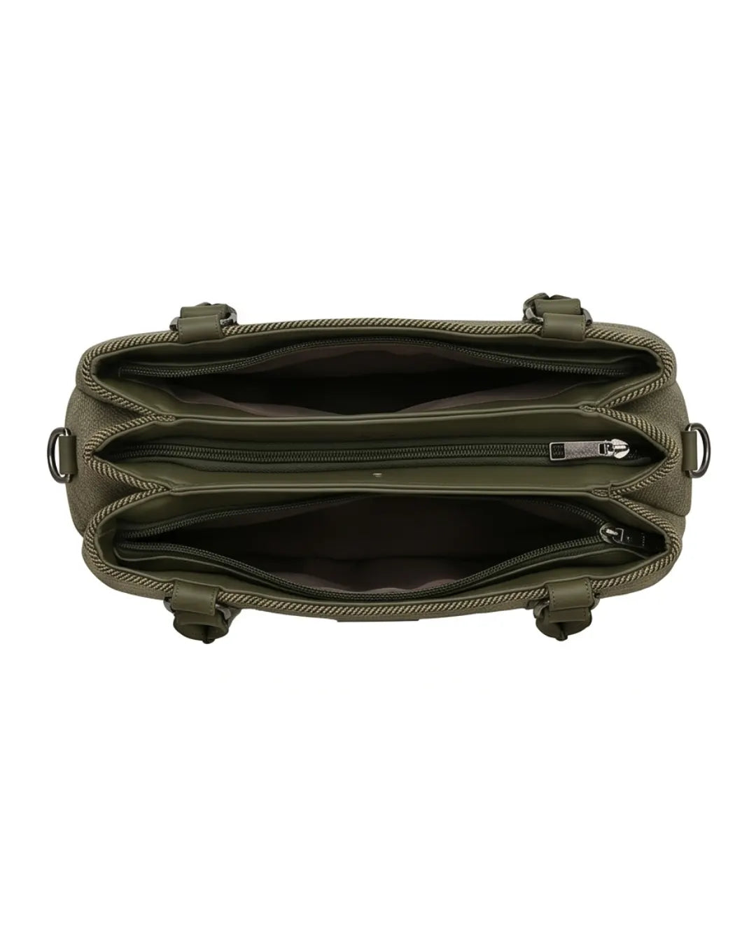 Playful Twill Olive Green Satchel Bag