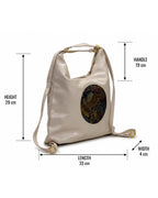 Ethnic Motif Soft Hobo Bag - Grey