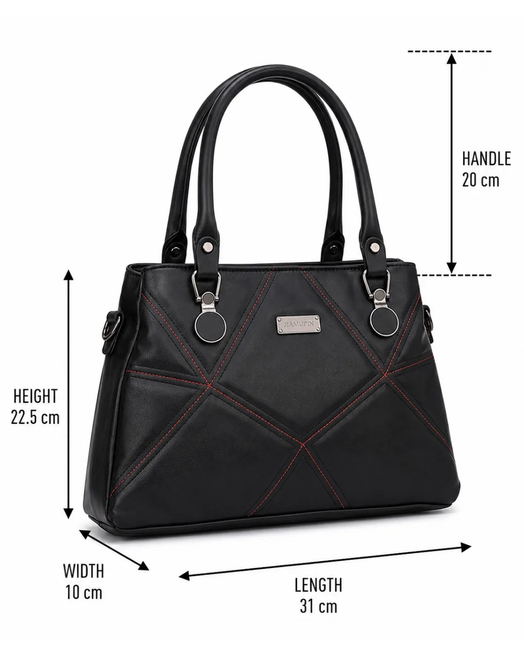 Classic Textured Black Satchel Bag