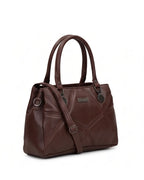 Classic Textured Brown Satchel Bag