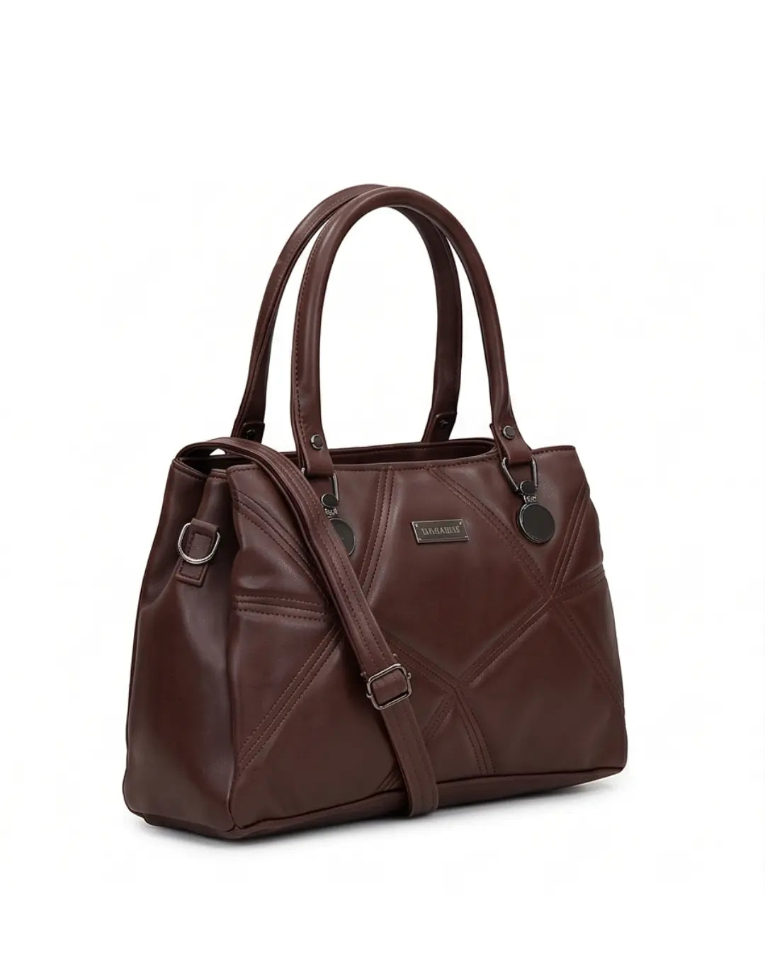 Classic Textured Brown Satchel Bag