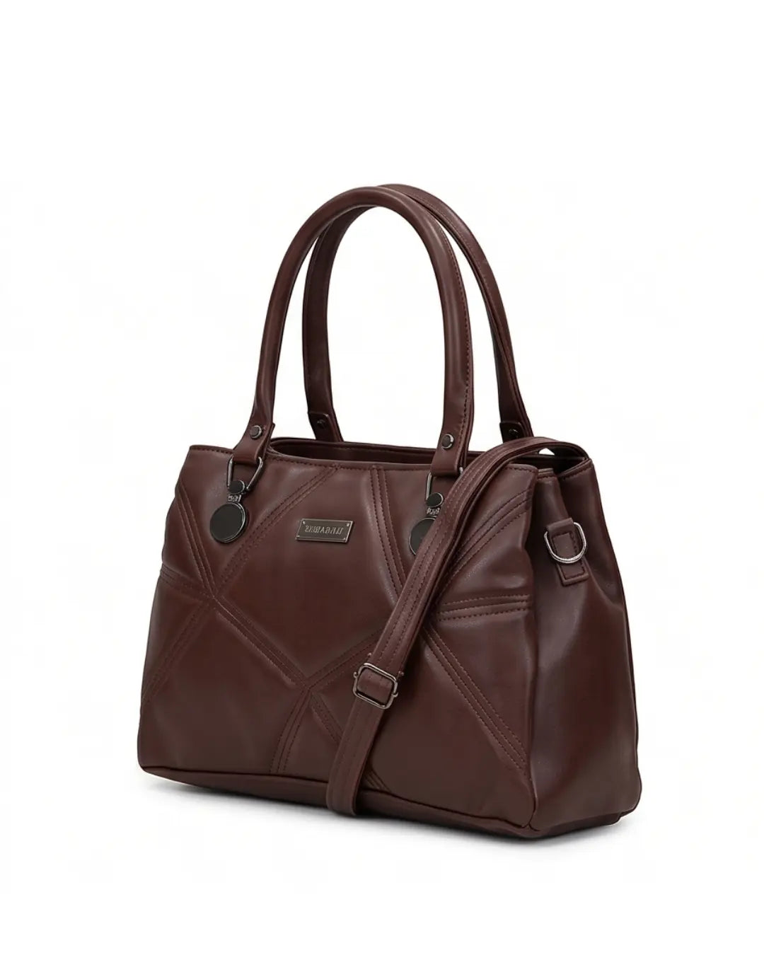 Classic Textured Brown Satchel Bag