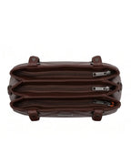 Classic Textured Brown Satchel Bag