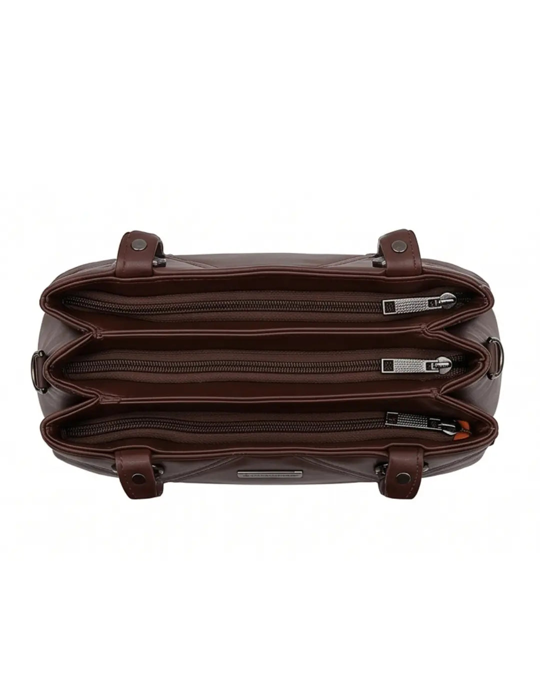 Classic Textured Brown Satchel Bag