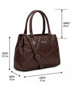 Classic Textured Brown Satchel Bag