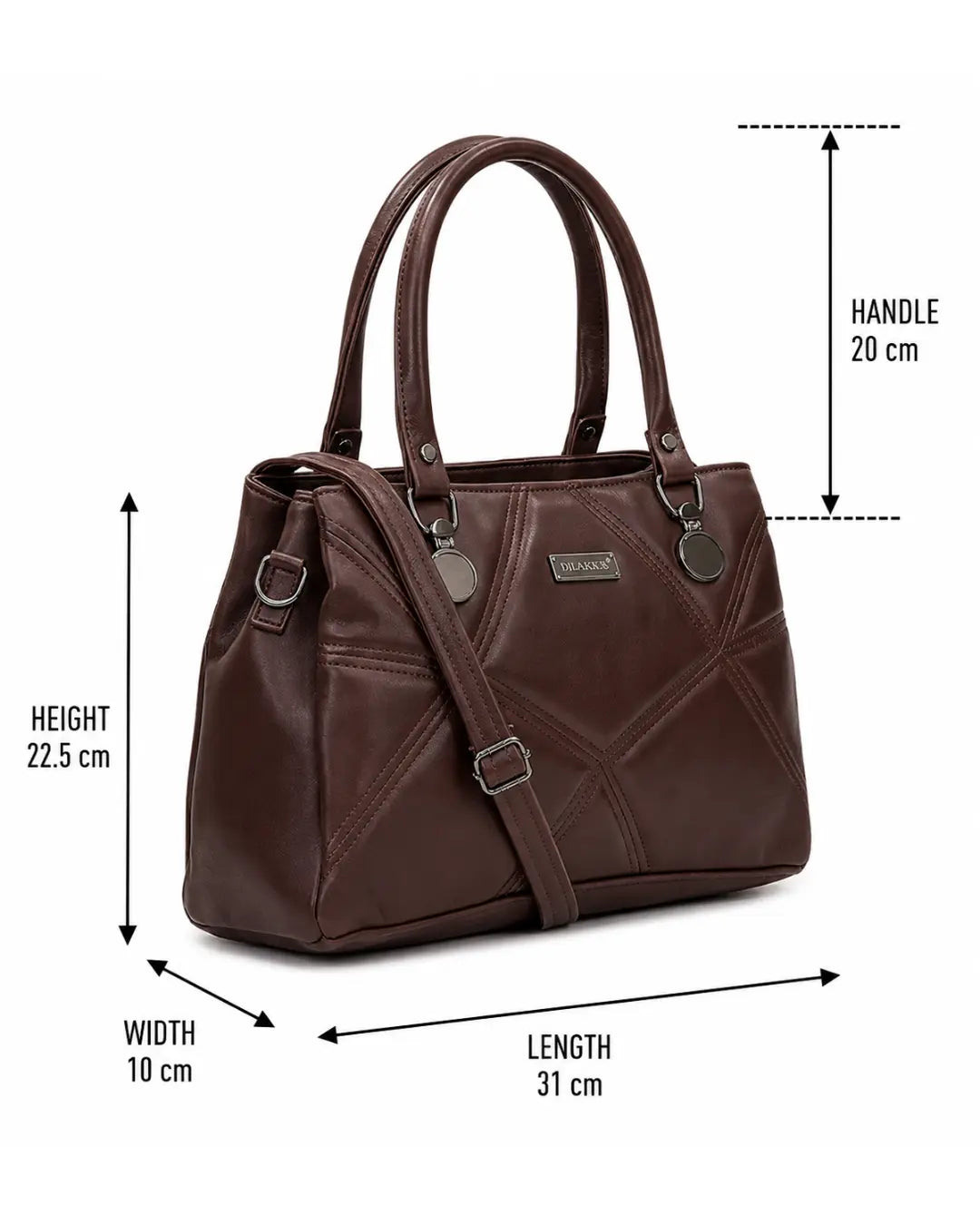 Classic Textured Brown Satchel Bag