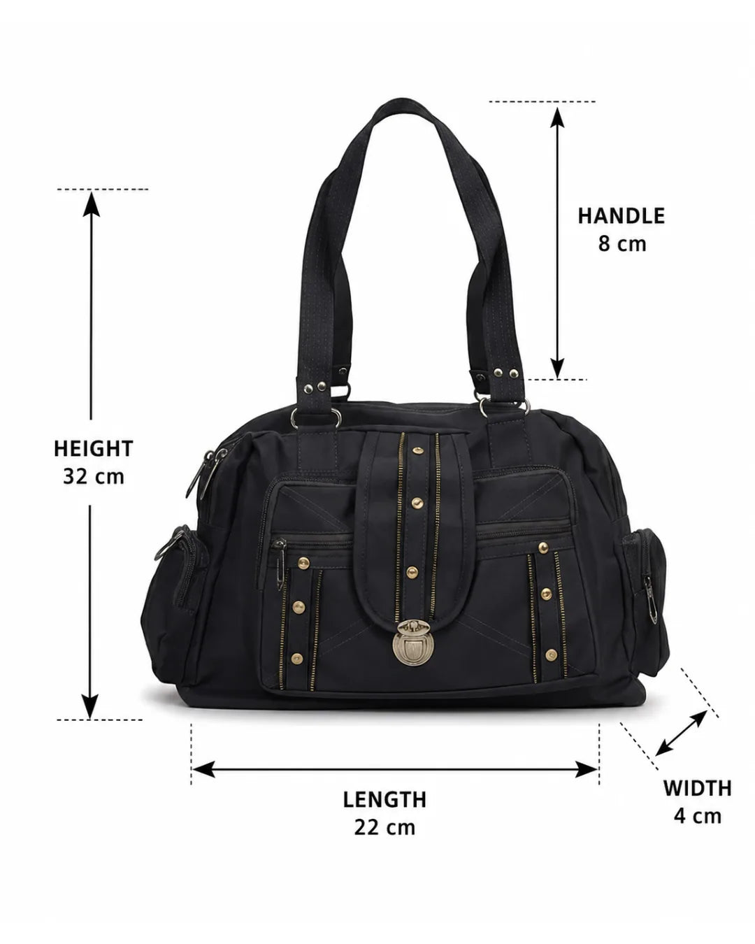 Everyday Utility Satchel Bag - Black