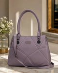 Classic Textured Purple Satchel Bag