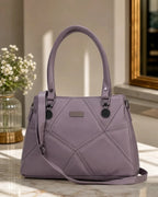 Classic Textured Purple Satchel Bag
