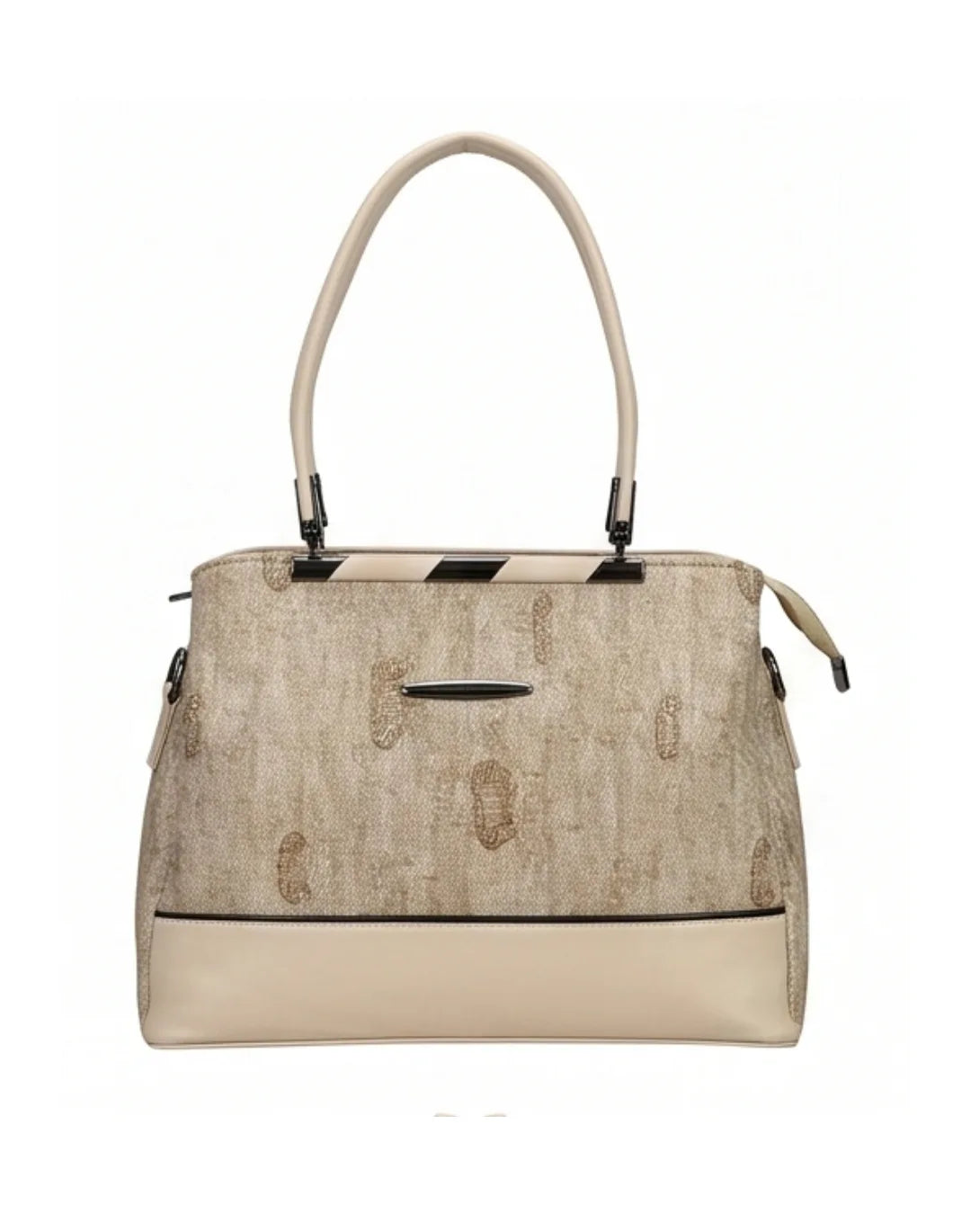 Sophisticated Jacquard Off White Satchel