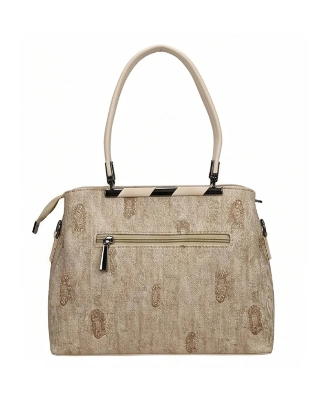 Sophisticated Jacquard Off White Satchel