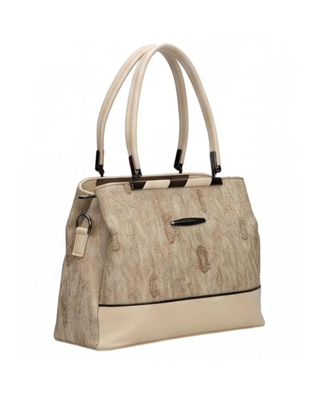 Sophisticated Jacquard Off White Satchel