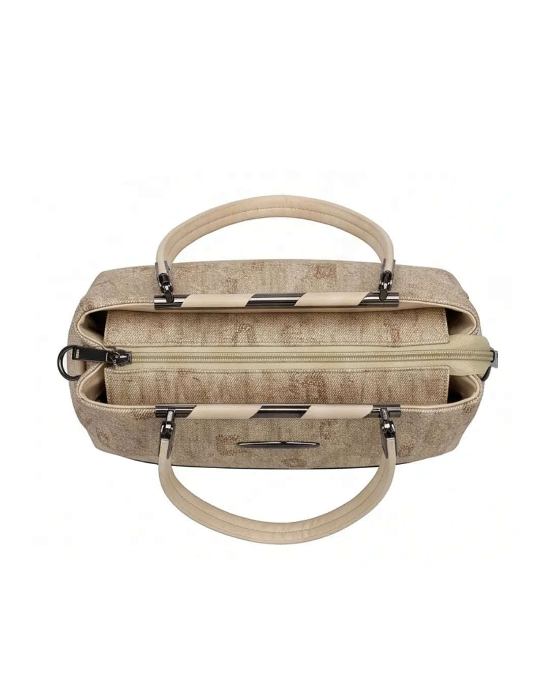 Sophisticated Jacquard Off White Satchel