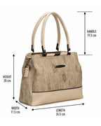 Sophisticated Jacquard Off White Satchel