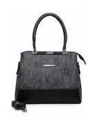 Sophisticated Jacquard Black Satchel-6
