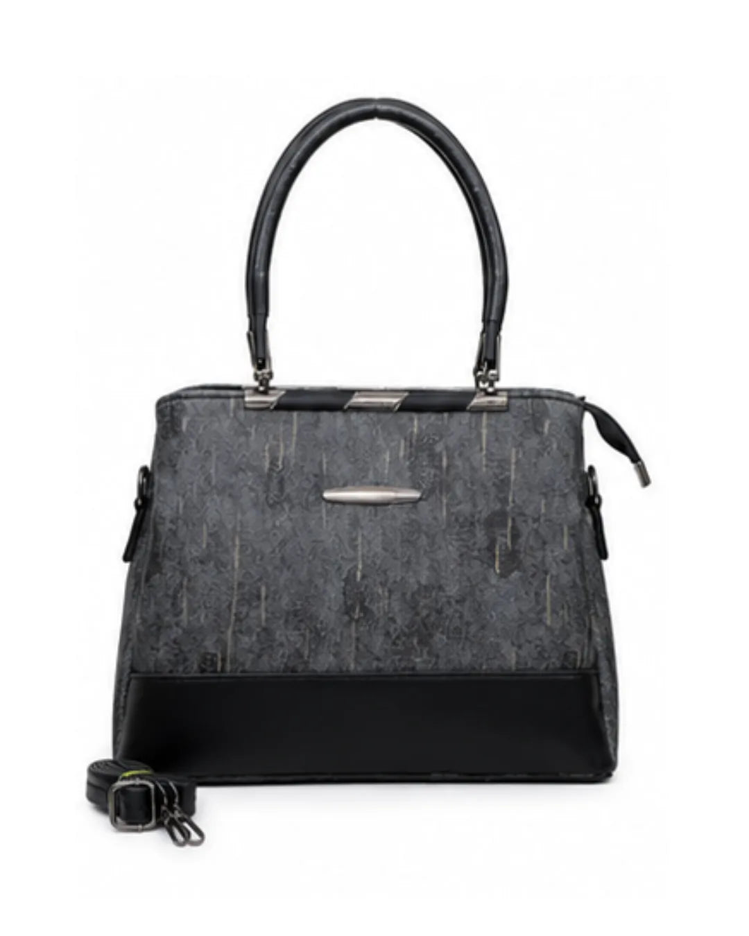 Sophisticated Jacquard Black Satchel-6