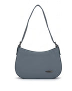 Sky blue shoulder bag on a white background