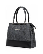 Sophisticated Jacquard Black Satchel-3