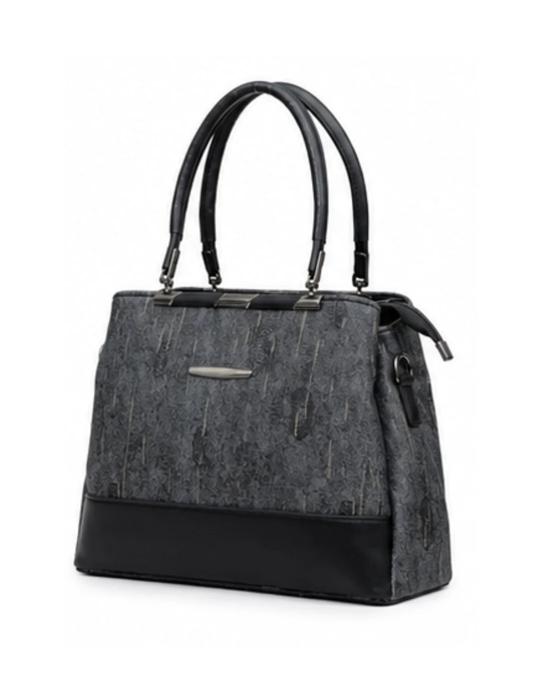 Sophisticated Jacquard Black Satchel-3