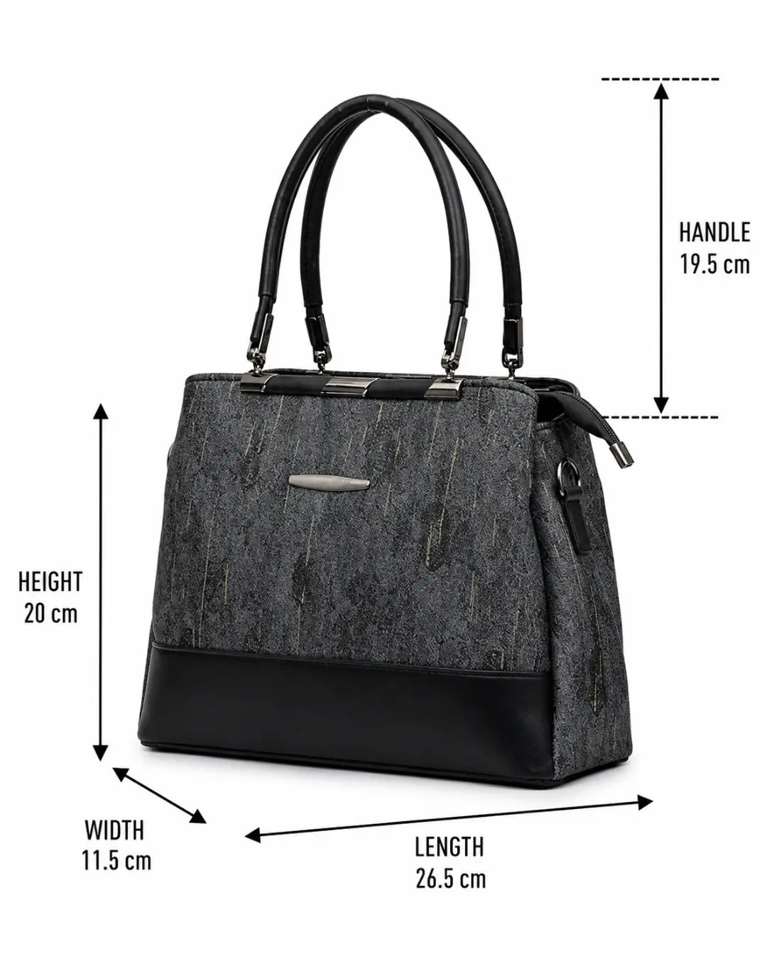 Sophisticated Jacquard Black Satchel-1