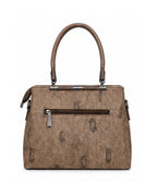 Sophisticated Jacquard Brown Satchel-5