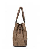 Sophisticated Jacquard Brown Satchel-3