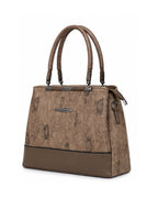 Sophisticated Jacquard Brown Satchel-4