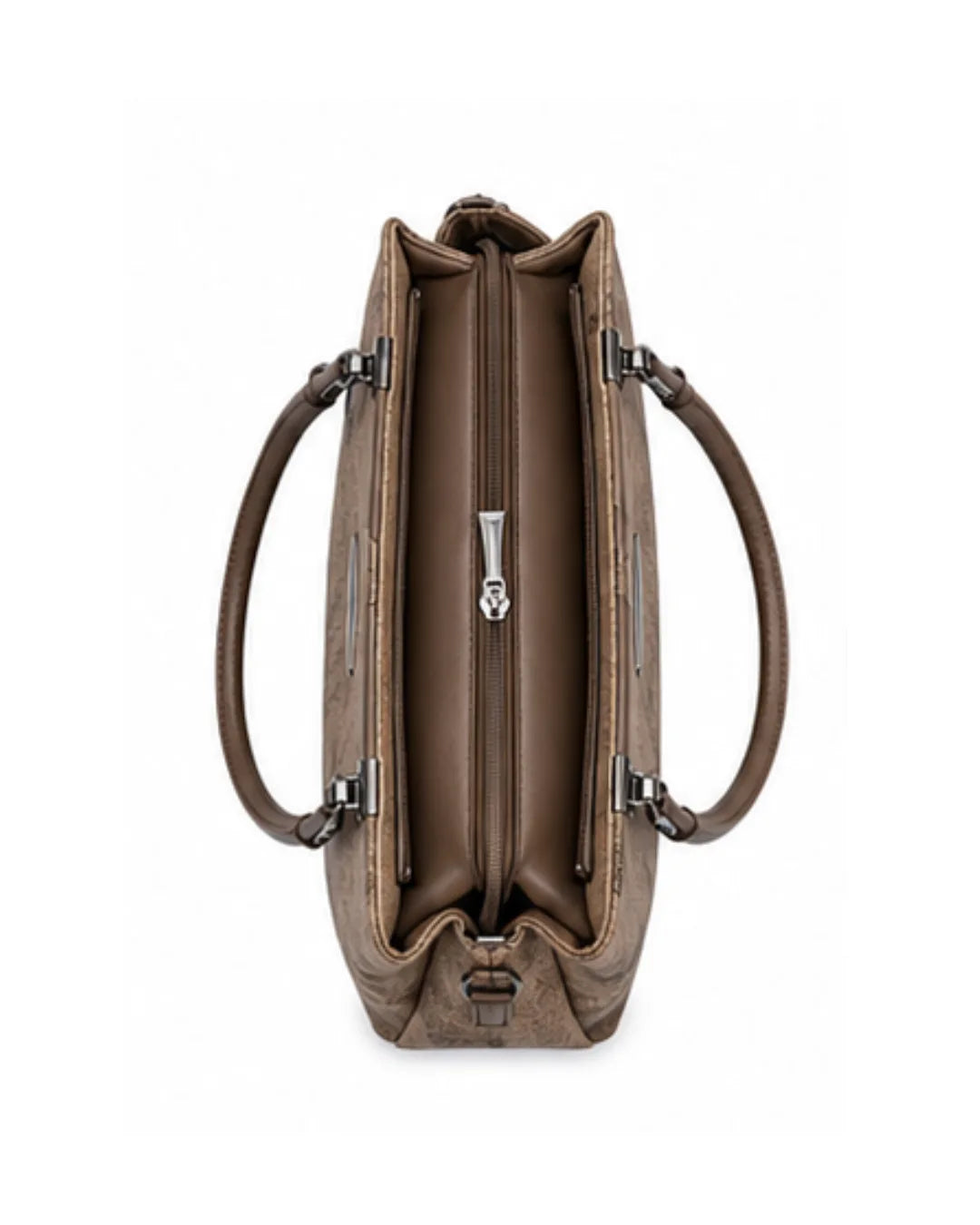 Sophisticated Jacquard Brown Satchel-2