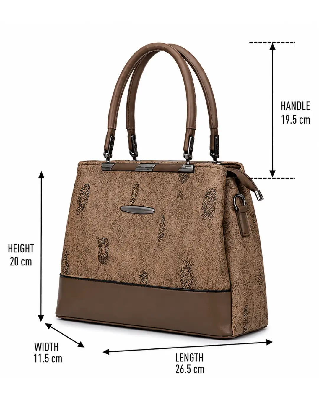 Sophisticated Jacquard Brown Satchel-1