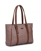 Brown handbag with brown straps on a white background
