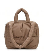 Puffy Quilted Trendy Bag - Brown