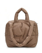 Puffy Quilted Trendy Bag - Brown