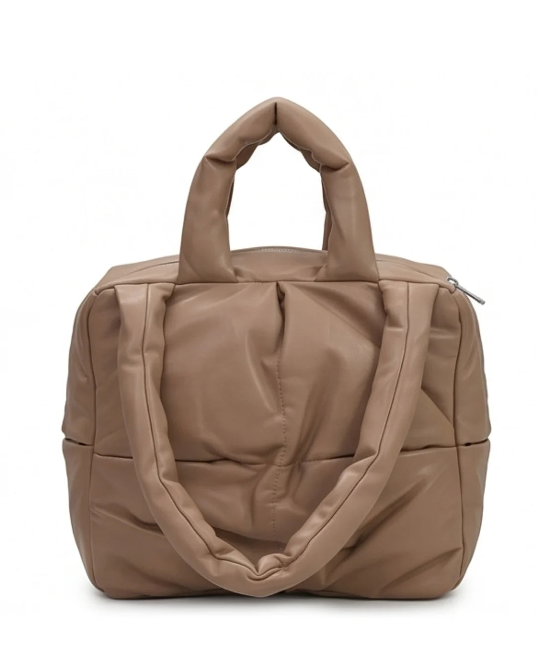 Puffy Quilted Trendy Bag - Brown