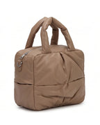 Puffy Quilted Trendy Bag - Brown