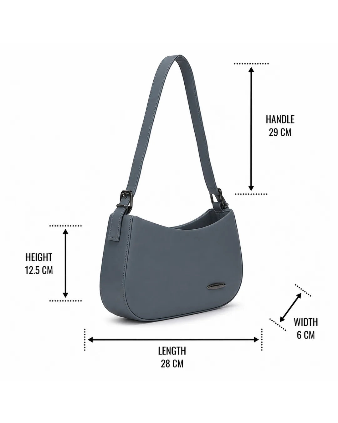 Sky blue shoulder bag on a white background 6