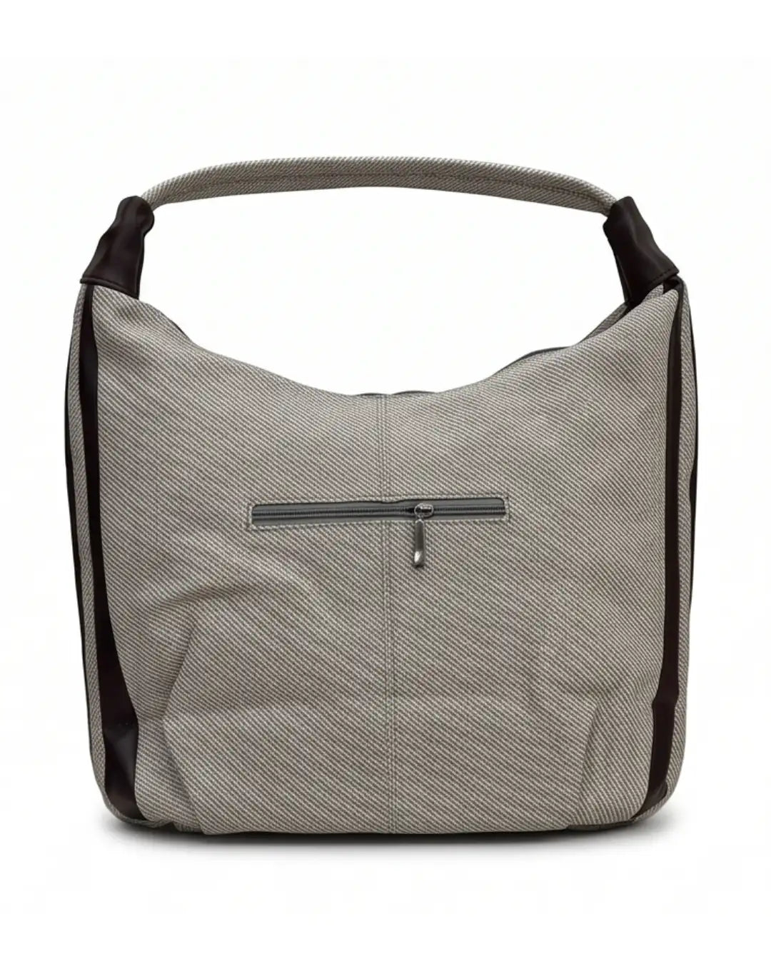 Stylish Woven Hobo Bag - Grey