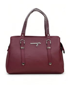 Minimalist Structured Burgundy Satchel Bag