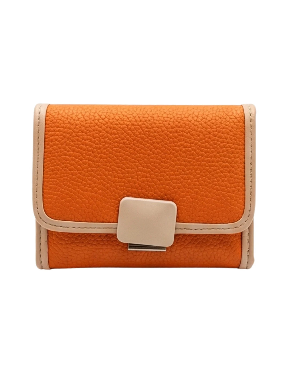 Textured Trifold Mini Wallet – Electric Orange