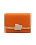 Textured Trifold Mini Wallet – Electric Orange
