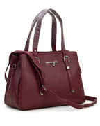 Minimalist Structured Burgundy Satchel Bag